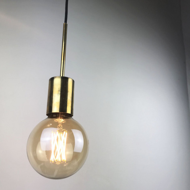 Unika loftlampe bygget af vintage messing dele (inkl LED pre)