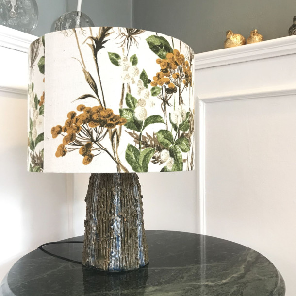 Frk retro keramik bordlampe med vild organisk struktur