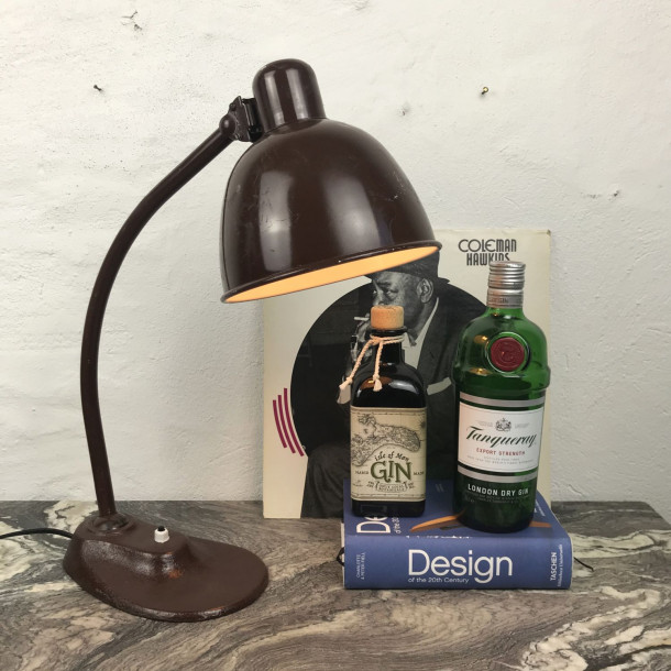 Brun Bauhaus Bordlampe med helt ny el.